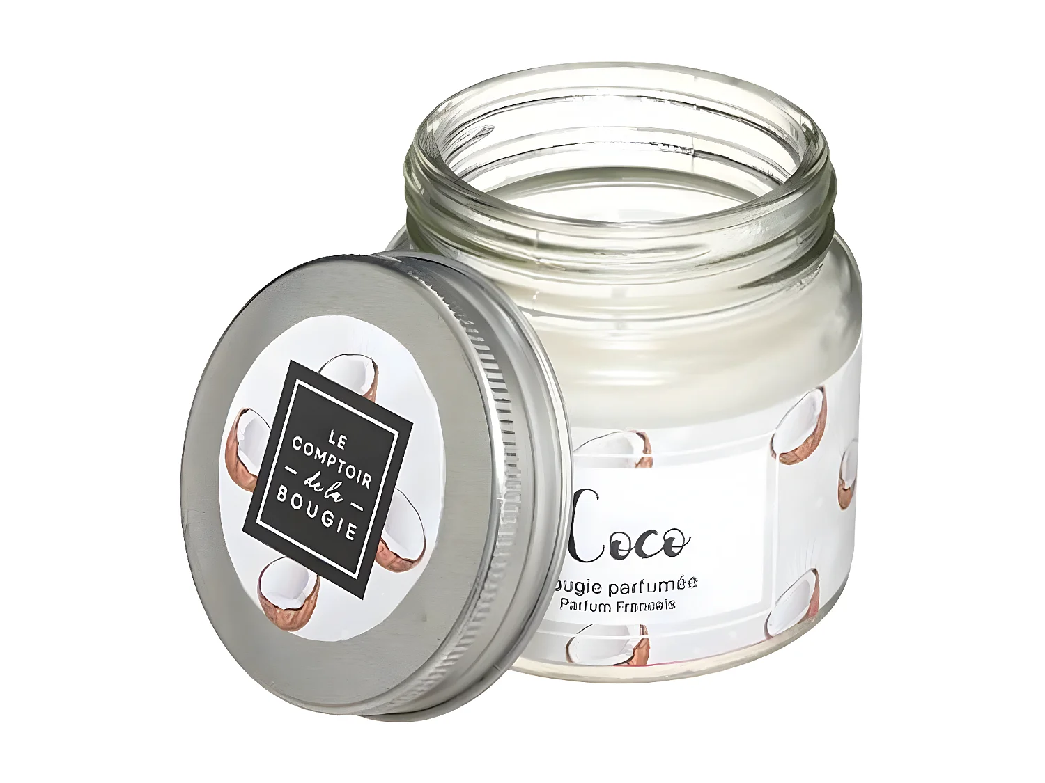 Bougie Parfumée en Verre "Bocal" 65g Coco