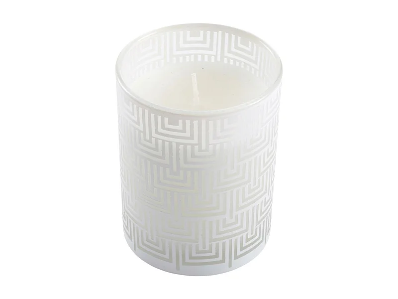 Bougie Parfumée "Graphic Ethnic" 8cm Blanc