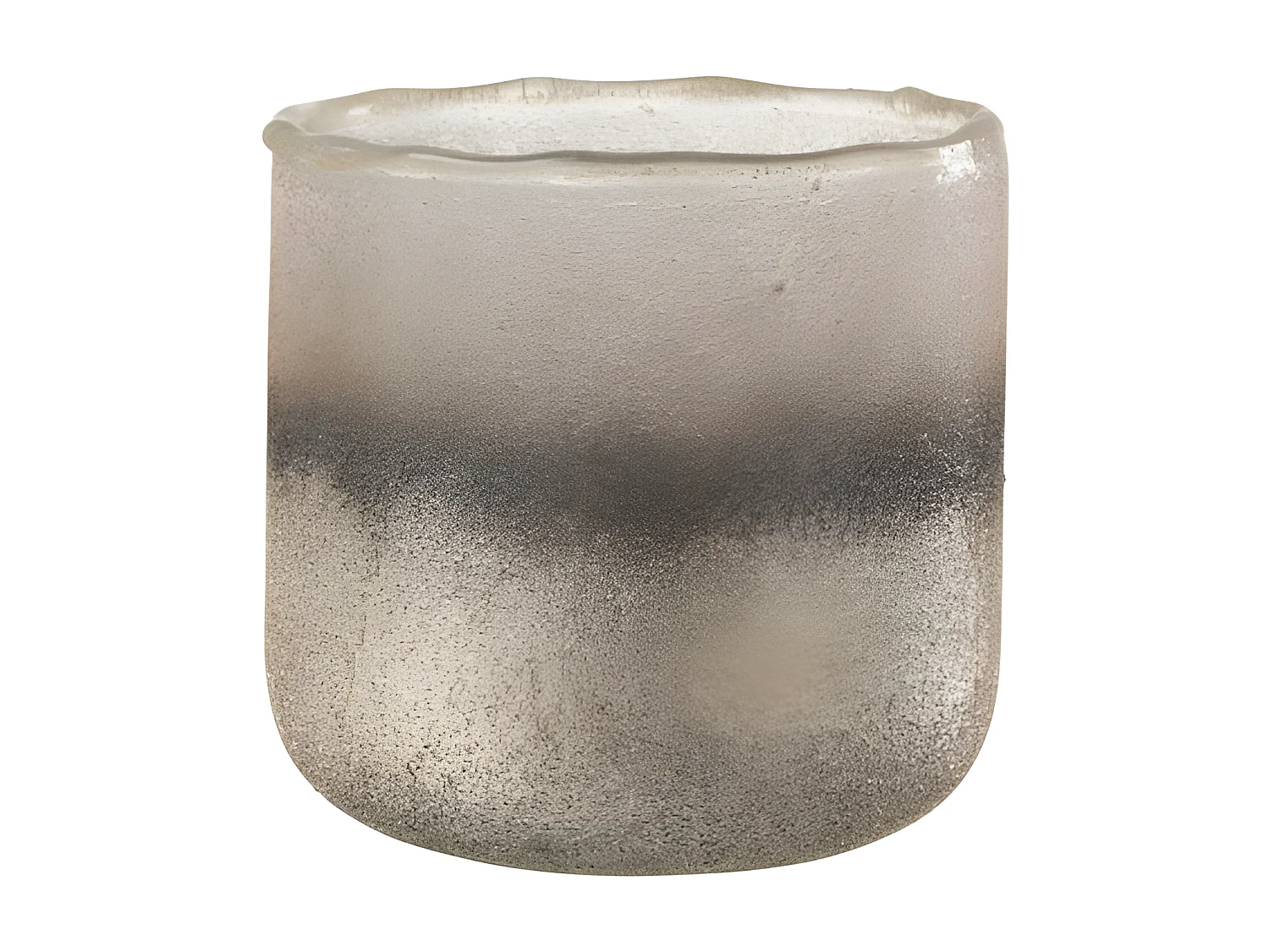 Portavelas irregular de vidrio rosa 14x14x14cm