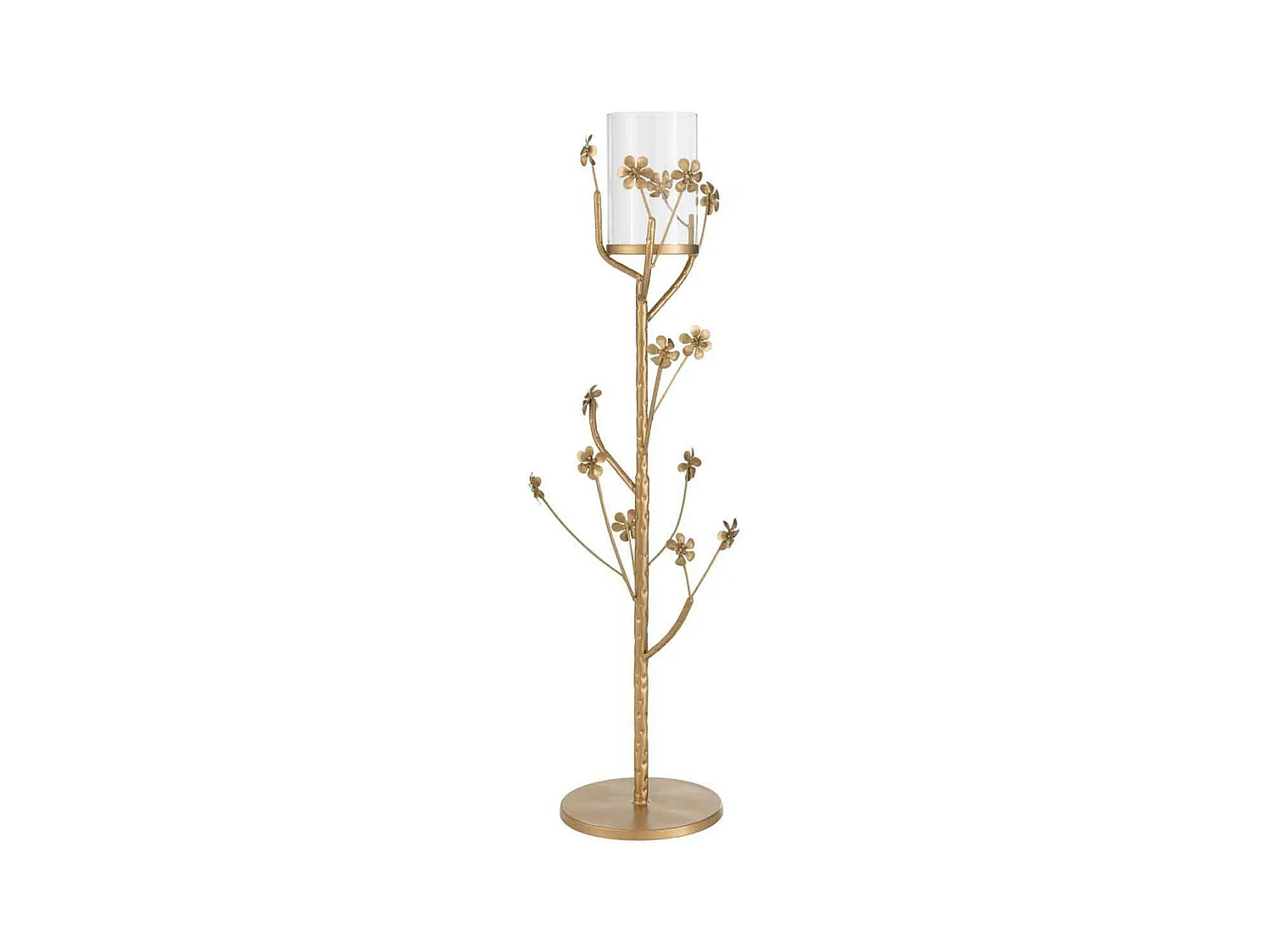 Bougeoir Design en Métal "Curama" 79cm Or