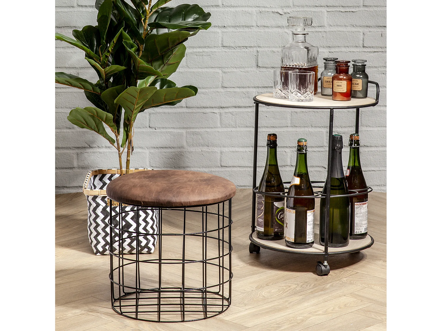 Bougie Parfumee Ambre Apothicaire H25.5cm Marron