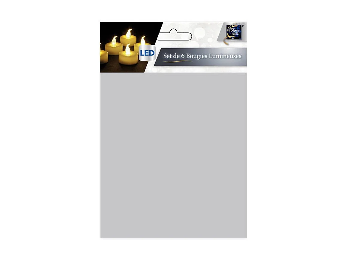 Lot de 6 Bougies Led "Colorama" 4cm Blanc Chaud