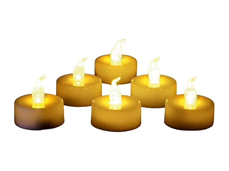 Lot de 6 Bougies Led "Colorama" 4cm Blanc Chaud