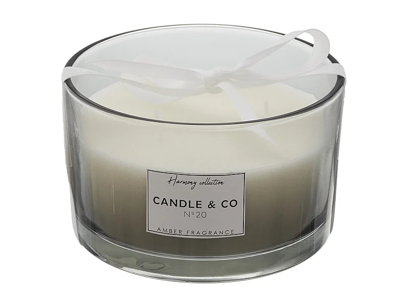 Bougie Parfumee 3 Meches Gris Harmony D13cm Gris