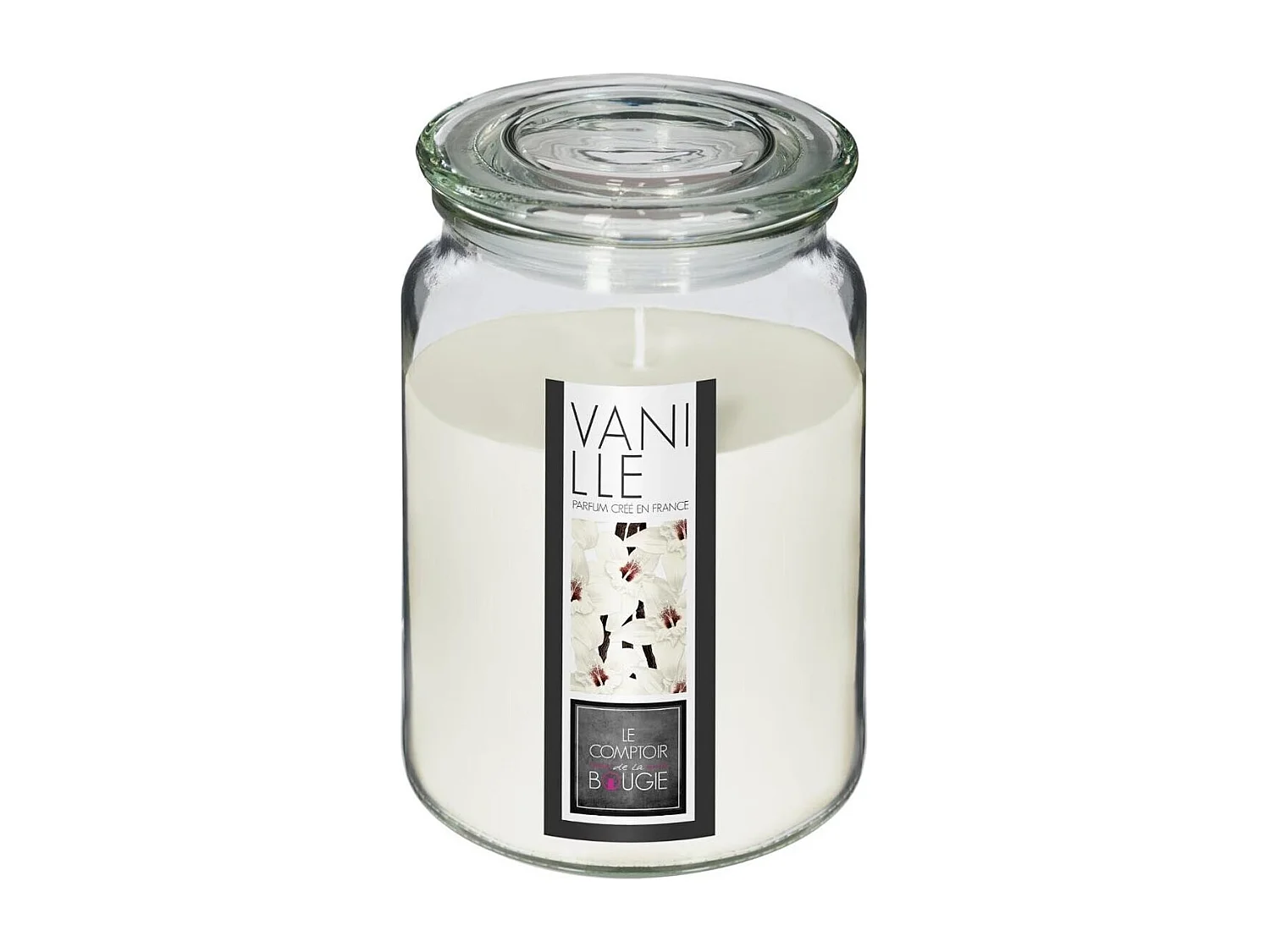 Bougie Parfumée en Verre "Couvercle" 510g Vanille