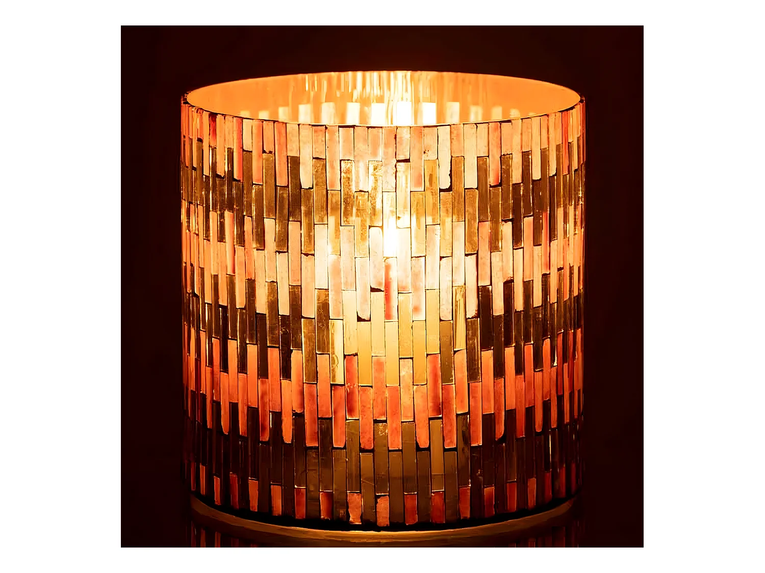 Portavelas de vidrio marrón 15.5x15.5x15 cm