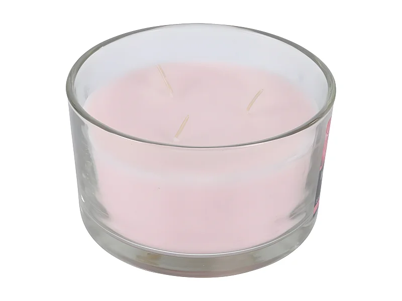 Bougie Parfumée 3 Mèches "Essentiel" 13cm Rose