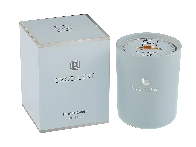 Vela perfumada de vidrio azul 11x11x15 cm