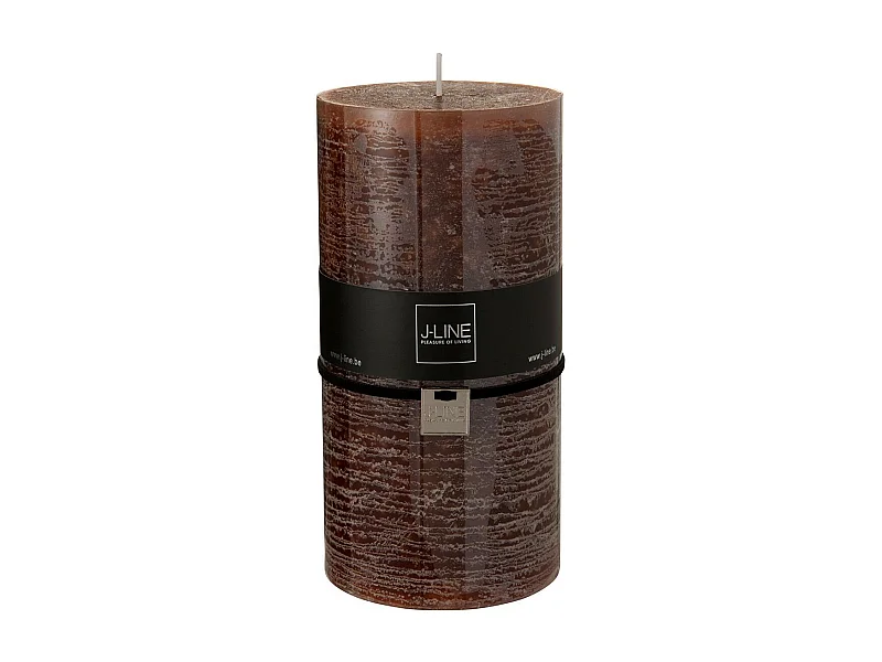 Bougie Cylindrique Déco "Junina" 20cm Marron