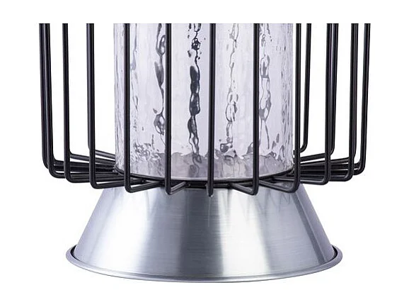 Bougeoir Rond Déco "Malibu" 31cm Noir & Argent