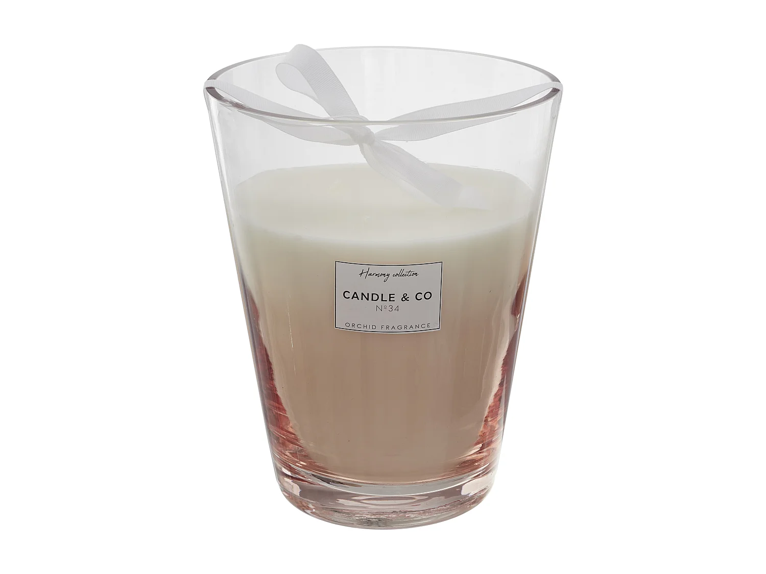 Bougie Parfumee Vase Beige Harmony H23cm Rose