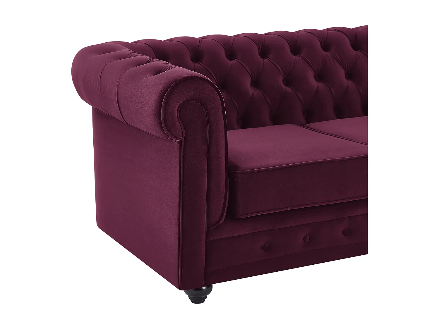 Canapé 3 places et fauteuil CHESTERFIELD - velours pourpre