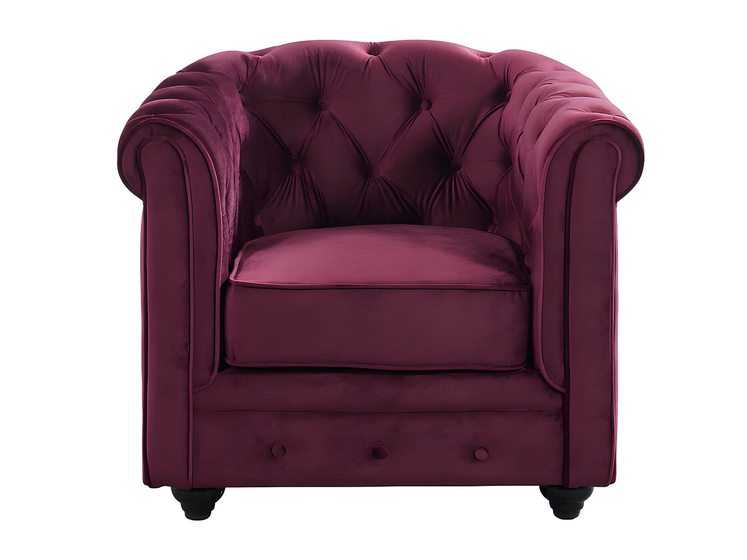 Sessel 2er-Set - Samt - Pflaumenfarben - CHESTERFIELD