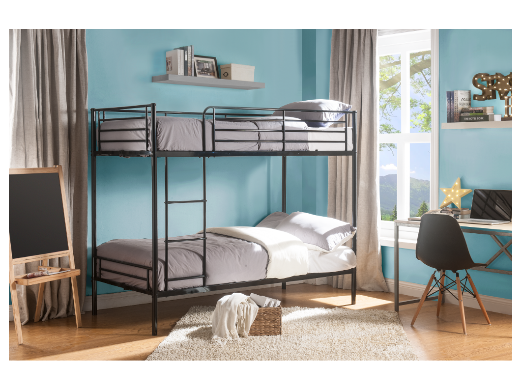 Letto a castello 2 x 90 x 190 cm Nero - DUOTIS II