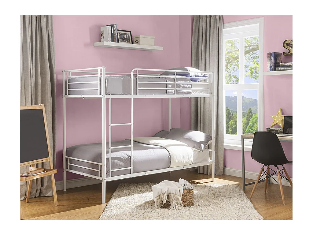 Lits superposés  2 x 90 x 190 cm - Blanc -DUOTIS II