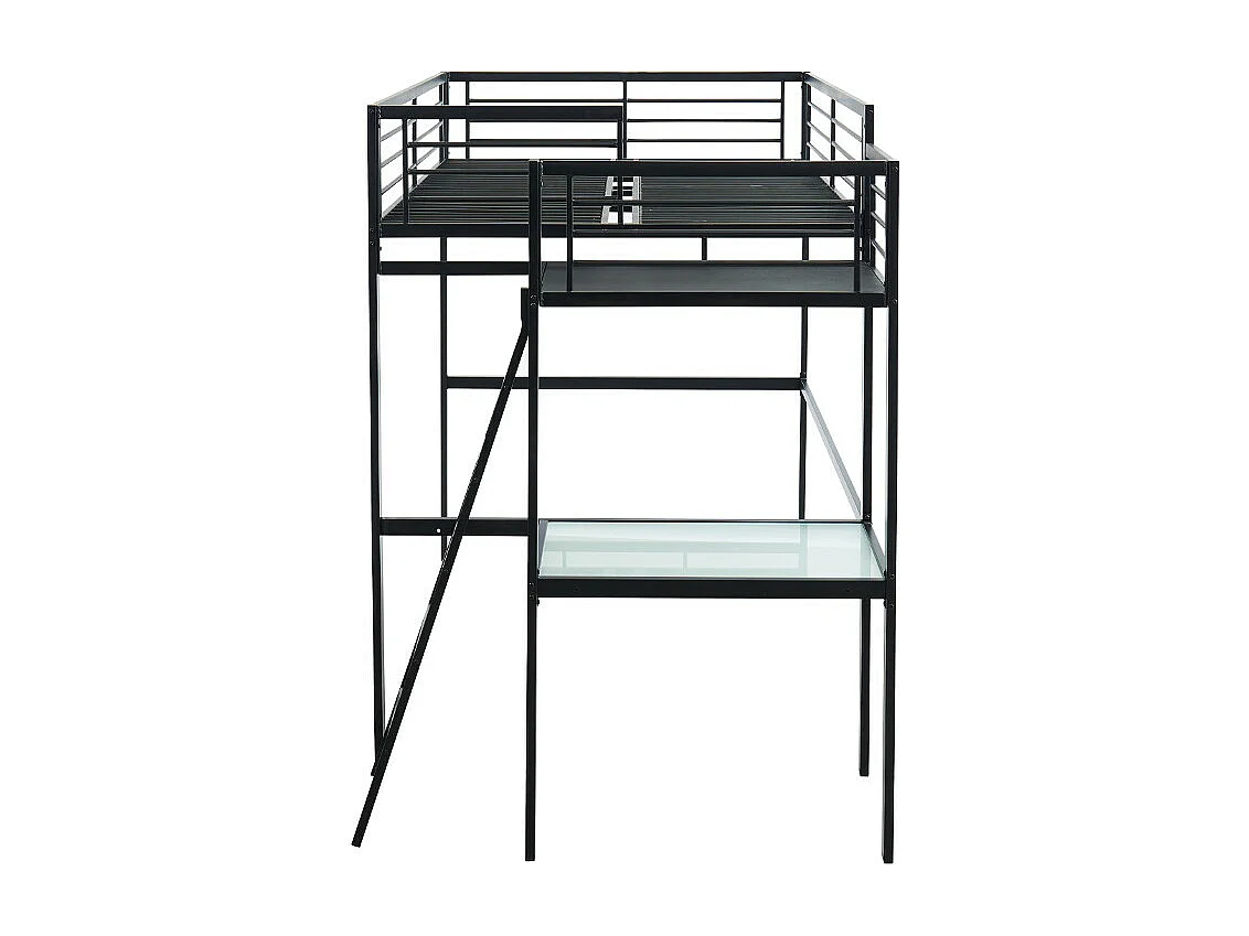 Lit mezzanine CASUAL II - 140 x 190 cm - plateforme bureau -  Anthracite