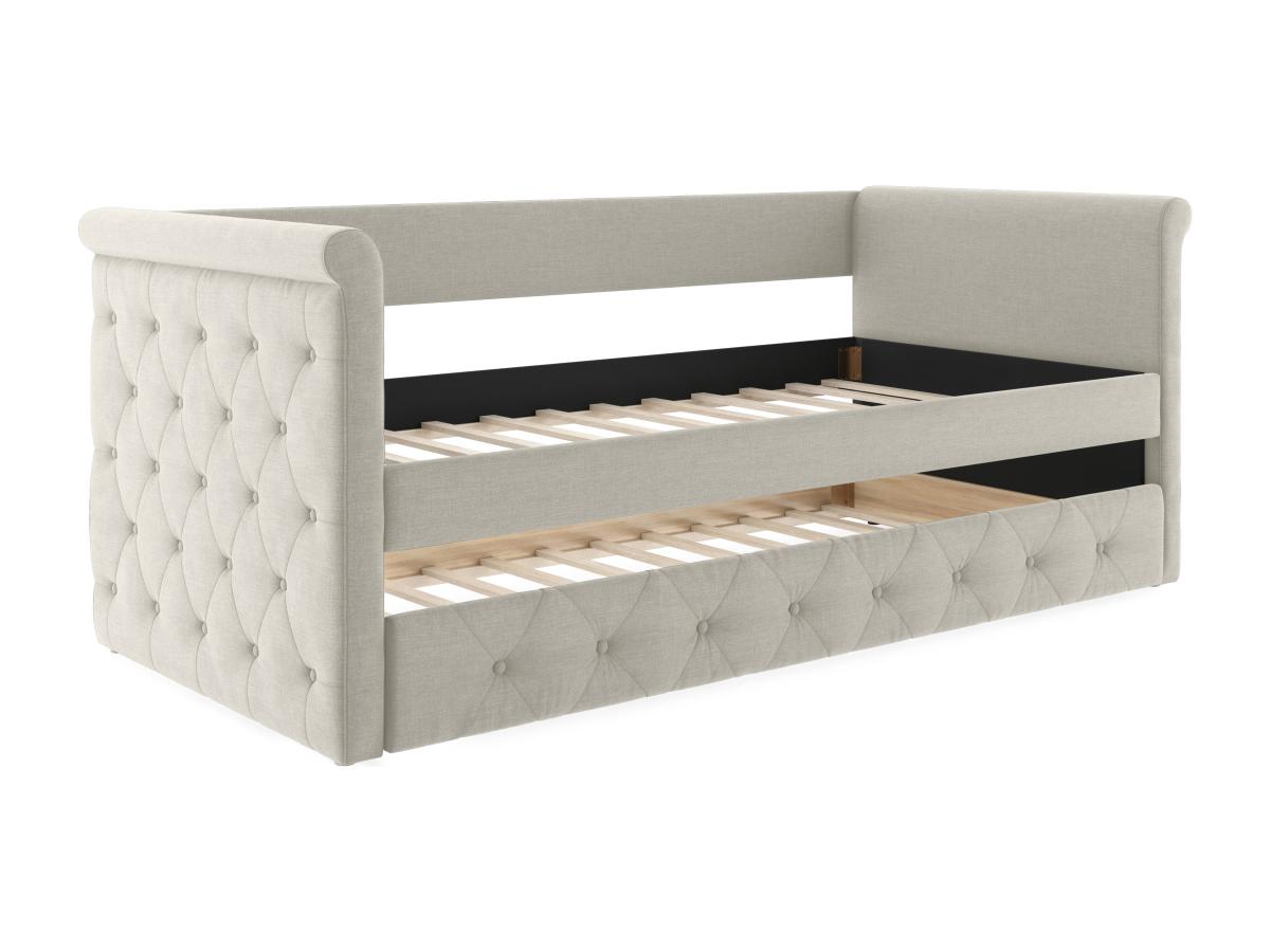 Ausziehbett - 2 x 90 x 190 cm - Stoff - Beige - LOUISE günstig online kaufen