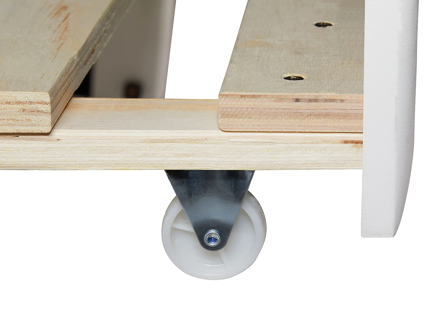 Bedbank met uitschuifbed MATHILDE - 2 x 90 x 190cm - Kunstleer - Wit