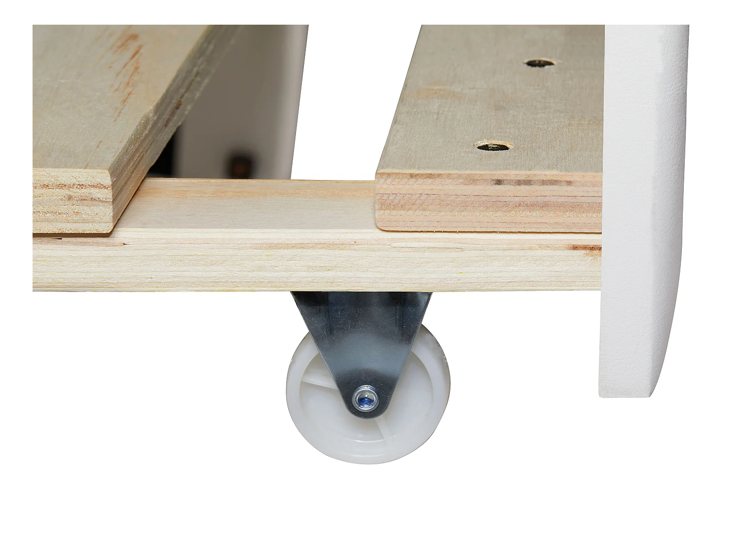 Łóżko wysuwane MATHILDE – 2 × 90 × 190 cm – skóra syntetyczna – kolor biały