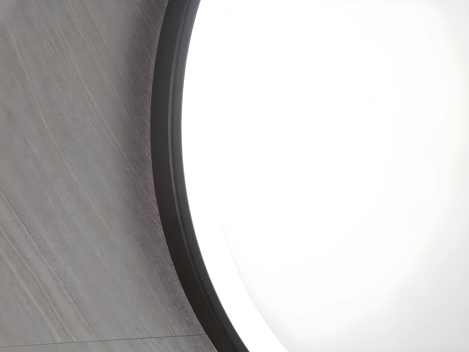 Specchio per bagno luminoso tondo a LED Nero - L60 x H60 cm - NUMEA