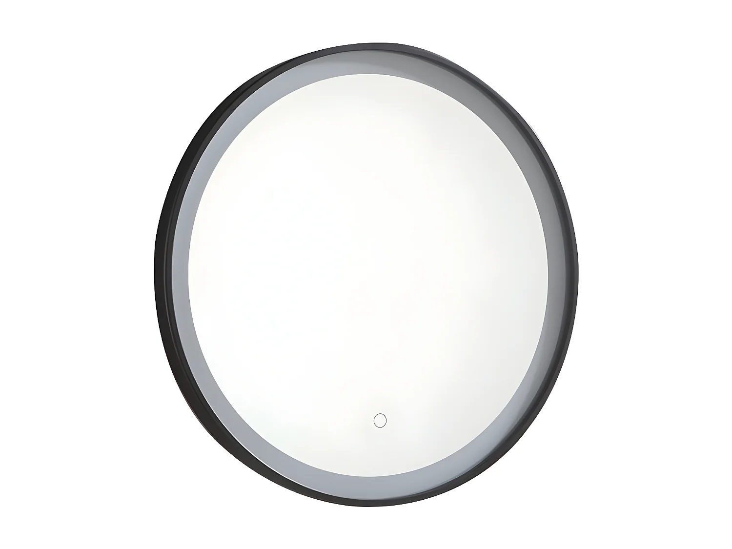 Specchio per bagno luminoso tondo a LED Nero - L60 x H60 cm - NUMEA