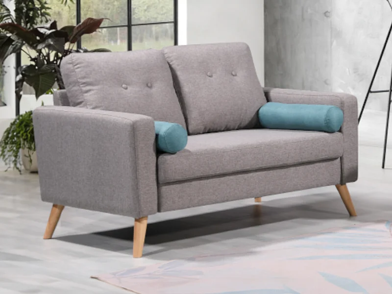 Sofa 2-Sitzer - Stoff - Grau - TATUM