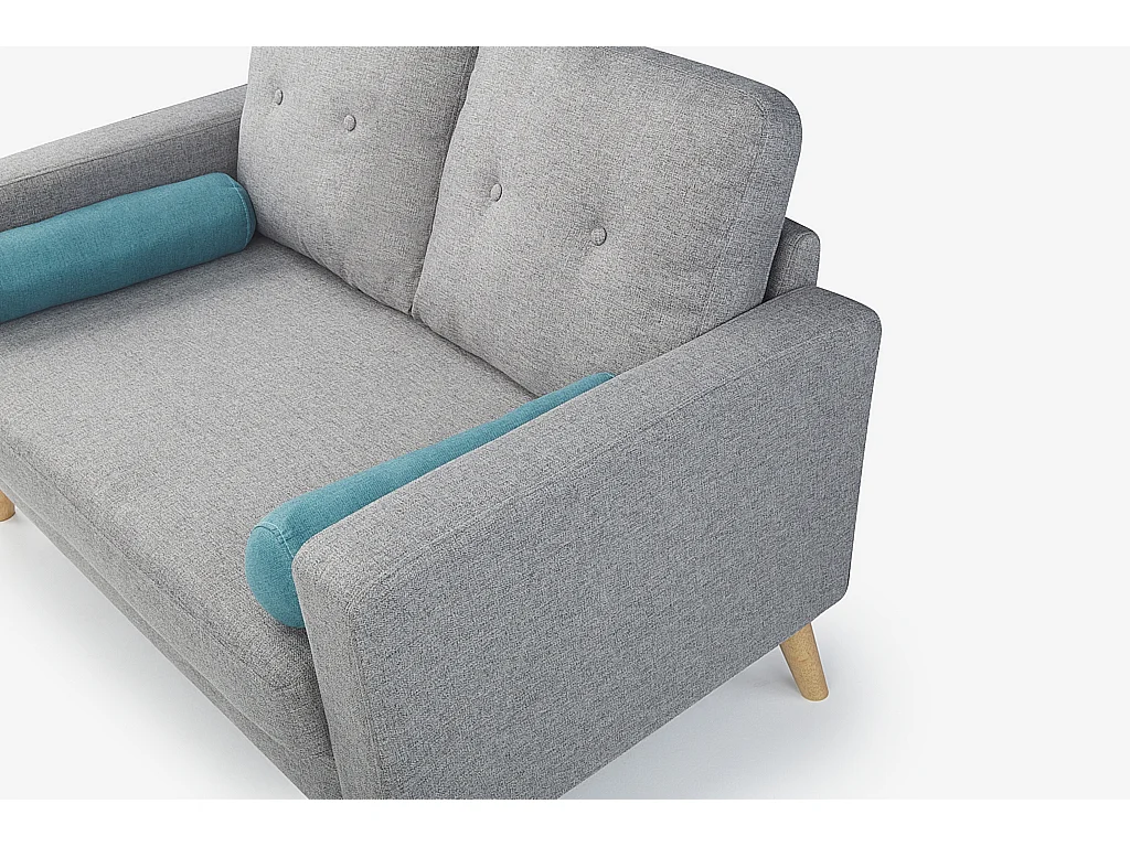 Tweezitsbank TATUM van stof - Grijs