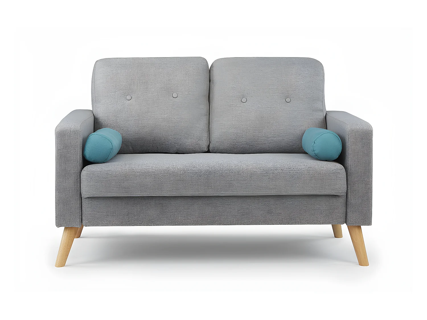 Sofa 2-Sitzer - Stoff - Grau - TATUM