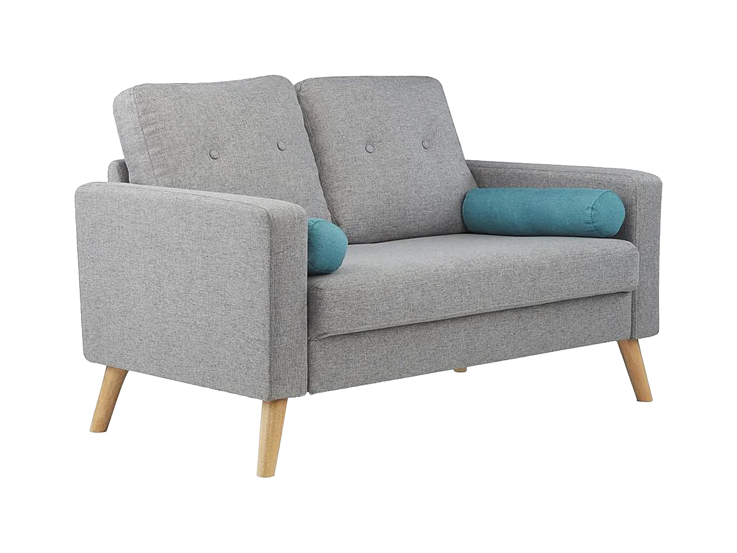 Sofa 2-Sitzer - Stoff - Grau - TATUM