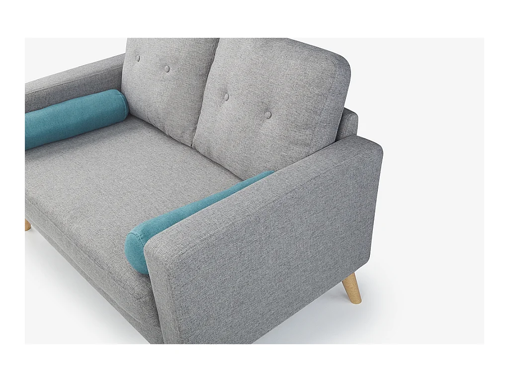 Sofa 2-Sitzer - Stoff - Grau - TATUM