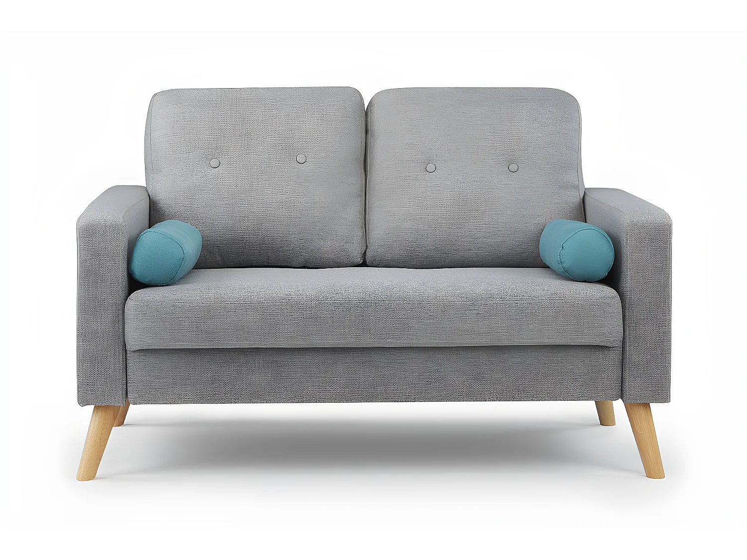 Canapé 2 places TATUM en tissu - Gris chiné