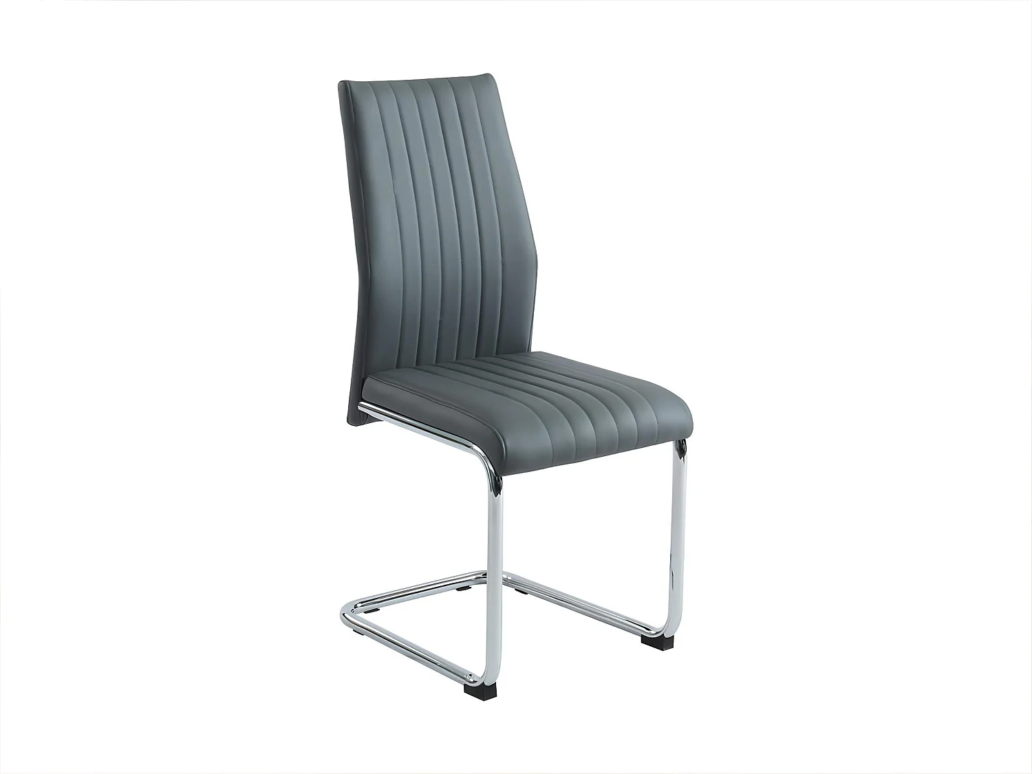 Lot de 4 chaises MAXINE  - Simili - Anthracite