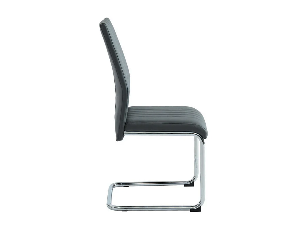 Lot de 4 chaises MAXINE  - Simili - Anthracite