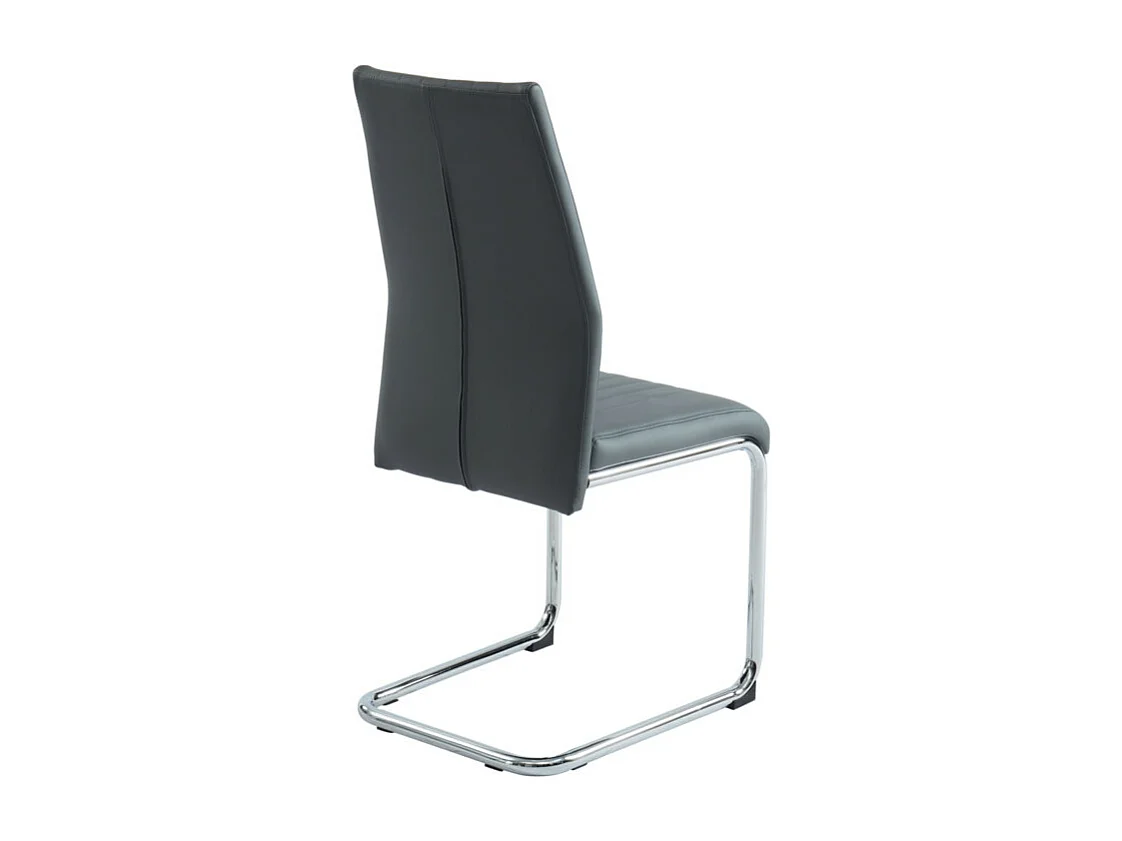 Lot de 4 chaises MAXINE  - Simili - Anthracite