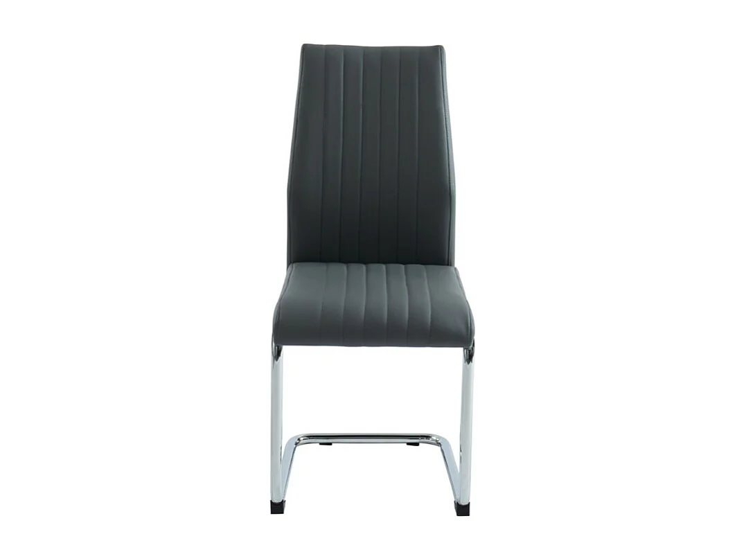 Lot de 4 chaises MAXINE  - Simili - Anthracite