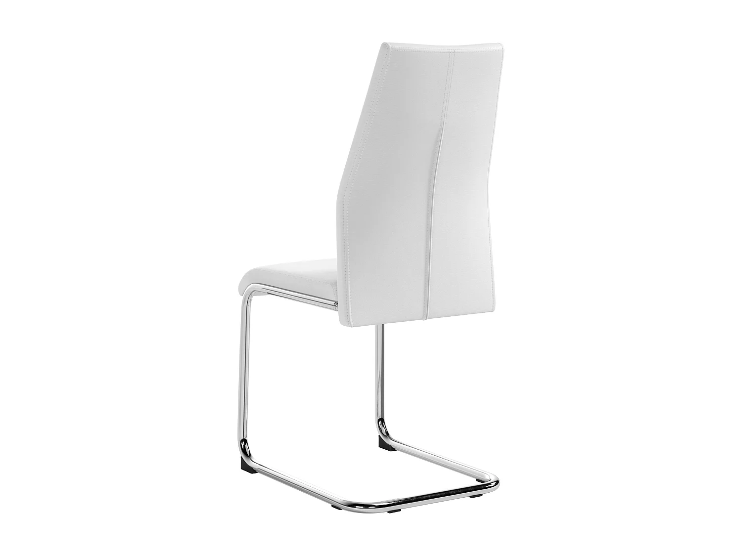 Lot de 4 chaises PAULINE  - Simili - Blanc
