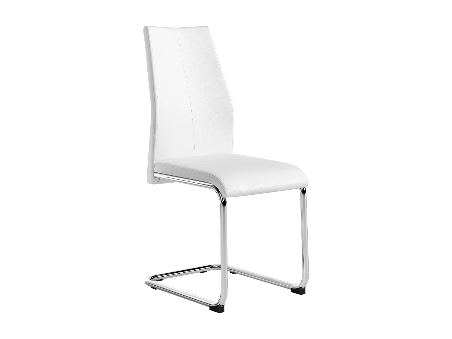 Lot de 4 chaises PAULINE  - Simili - Blanc