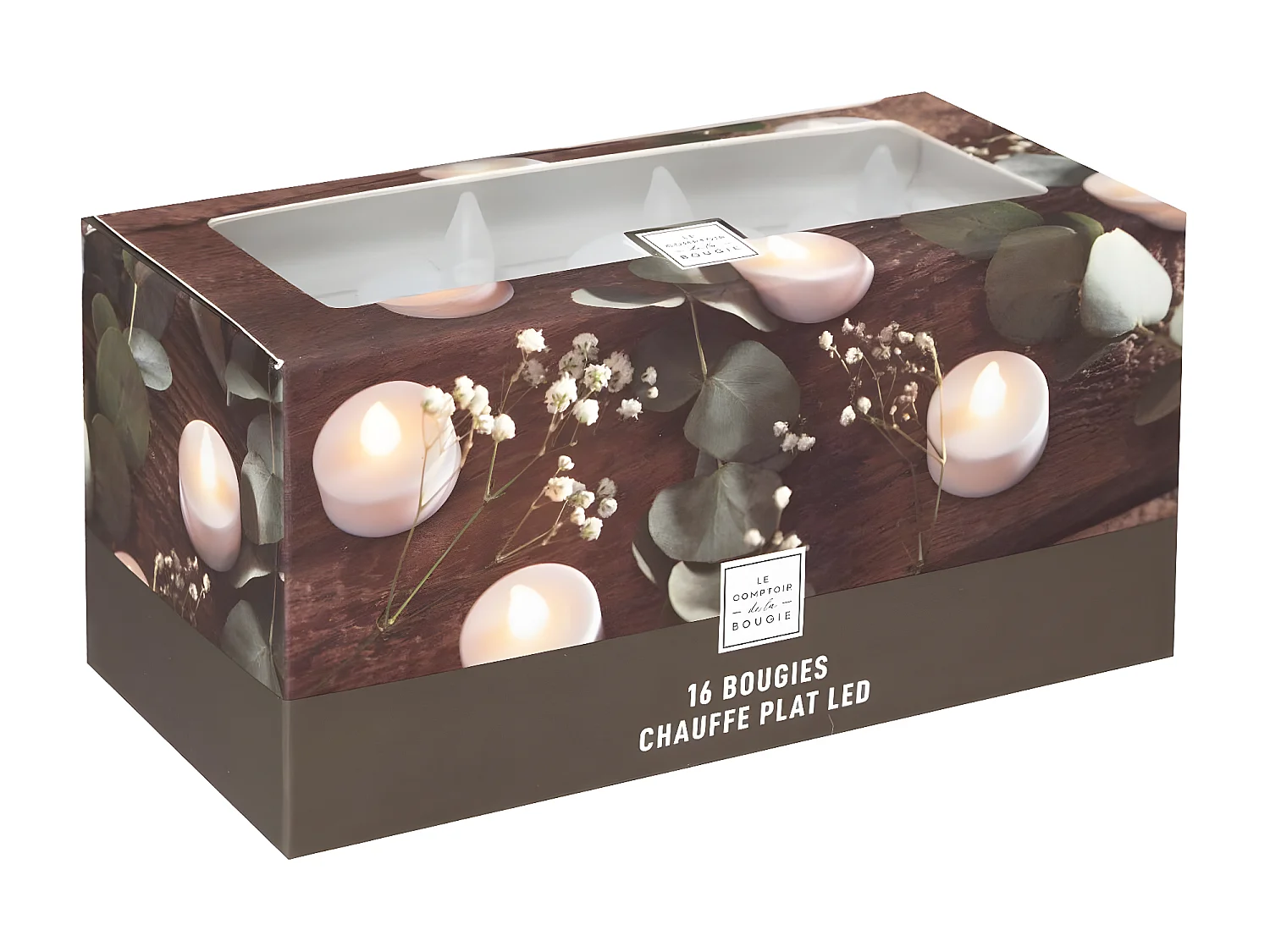 Lot de 16 Bougies "Led" 4cm Blanc