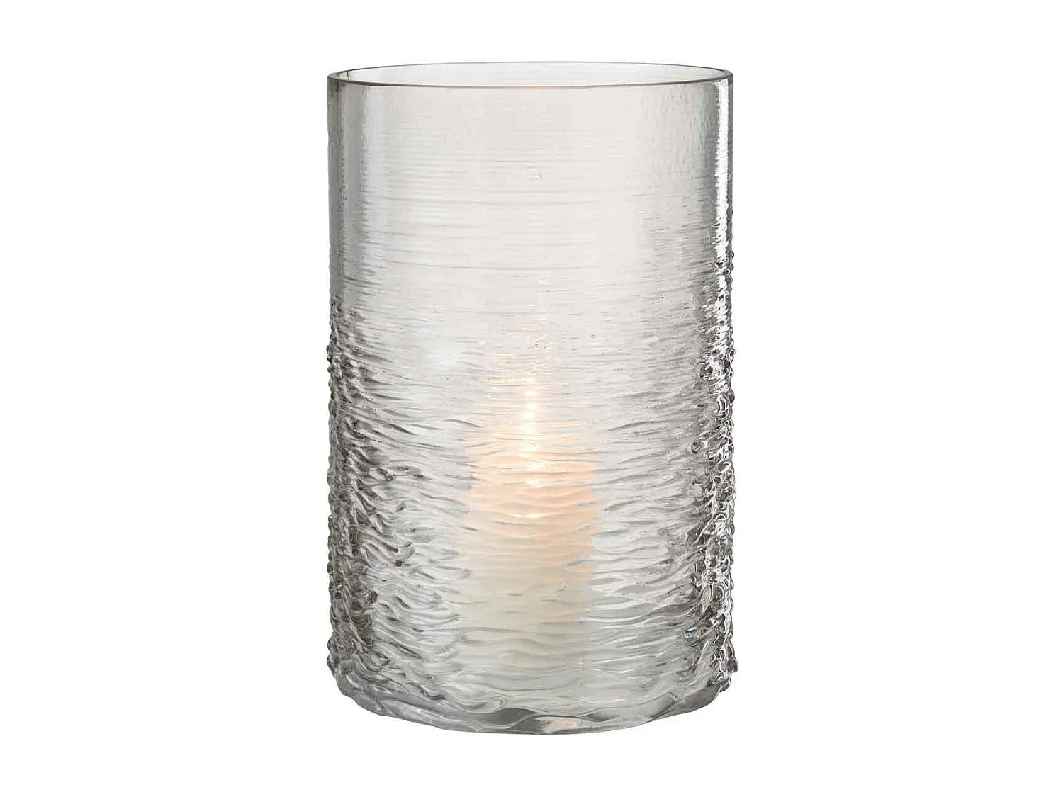 Photophore en Verre Design "Sladia" 30cm Gris