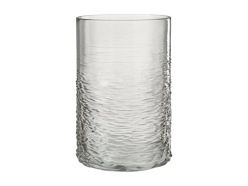 Photophore en Verre Design "Sladia" 30cm Gris