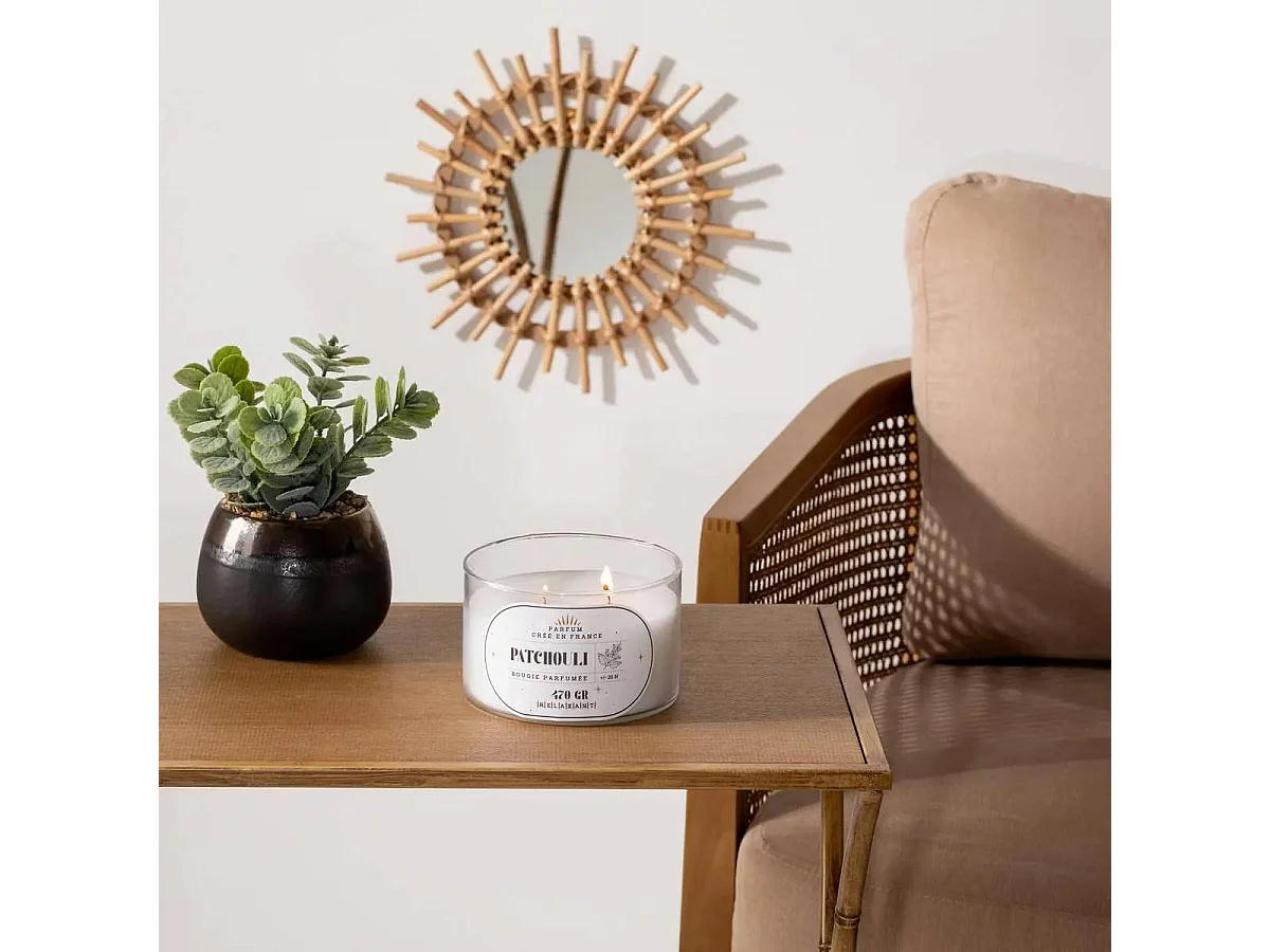 Bougie Parfumée en Verre "Snow" 470g Patchouli