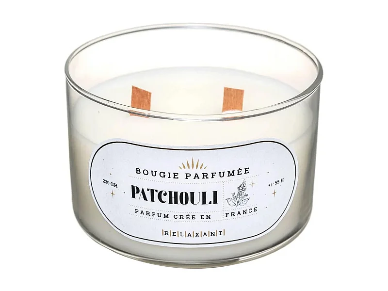Bougie Parfumée en Verre "Snow" 470g Patchouli