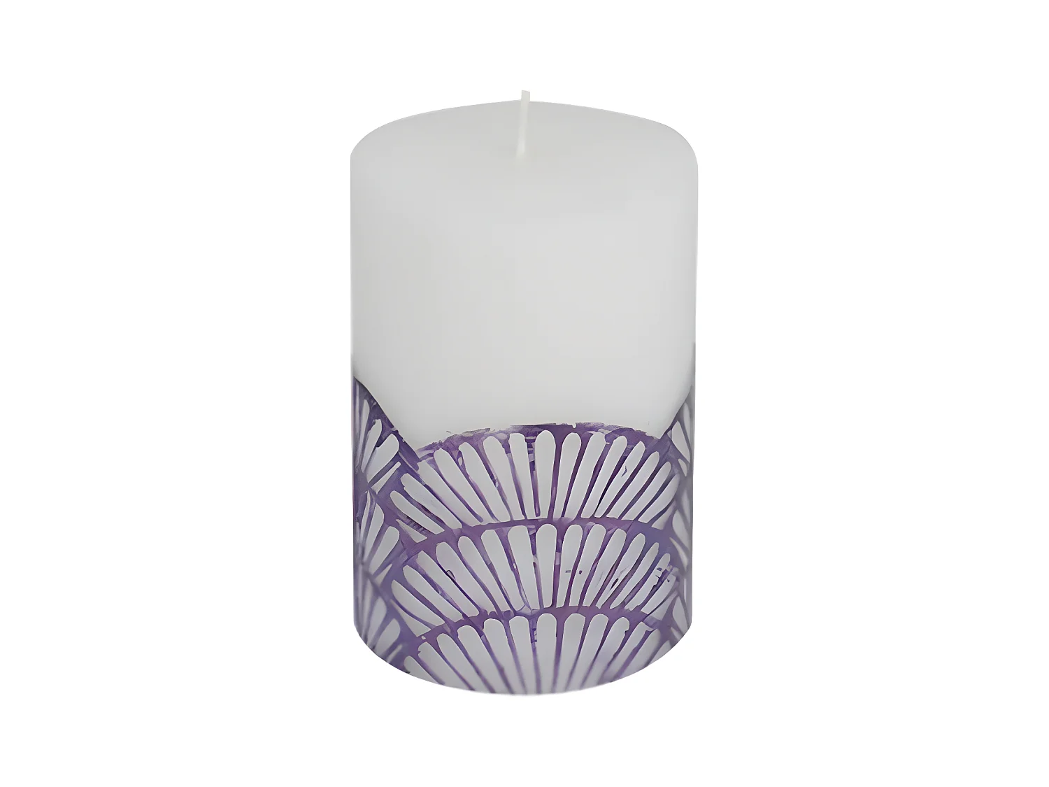 Bougie Pilier Déco "Mermaid" 10cm Violet & Blanc