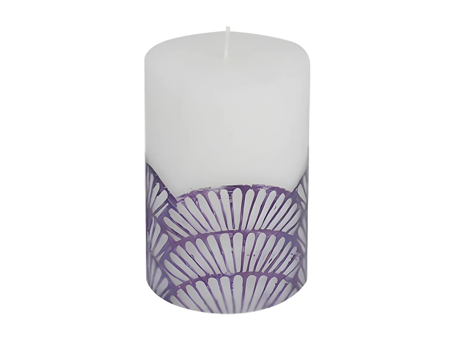 Bougie Pilier Déco "Mermaid" 10cm Violet & Blanc