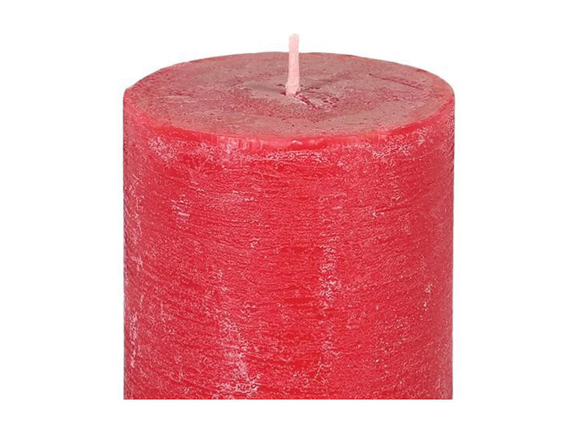 Bougie Cylindrique "Rustic" 14cm Rouge