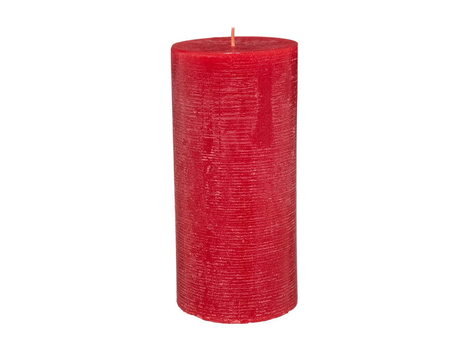 Bougie Cylindrique "Rustic" 14cm Rouge