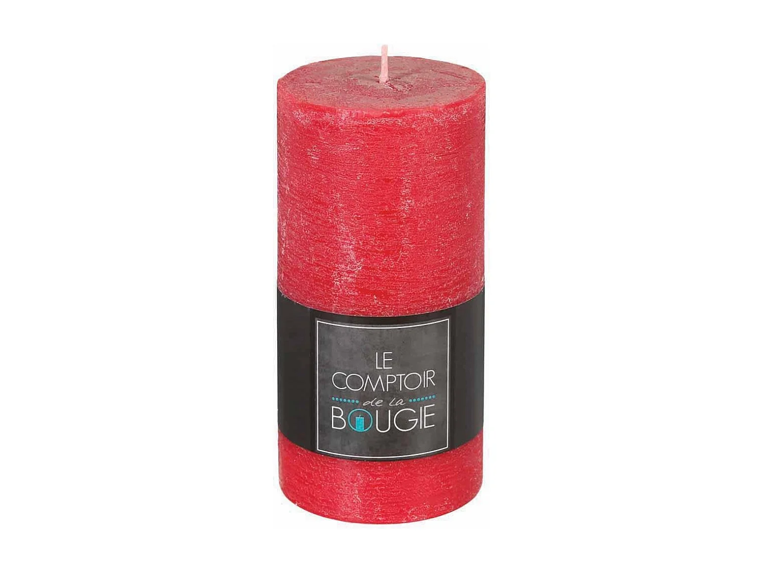 Bougie Cylindrique "Rustic" 14cm Rouge