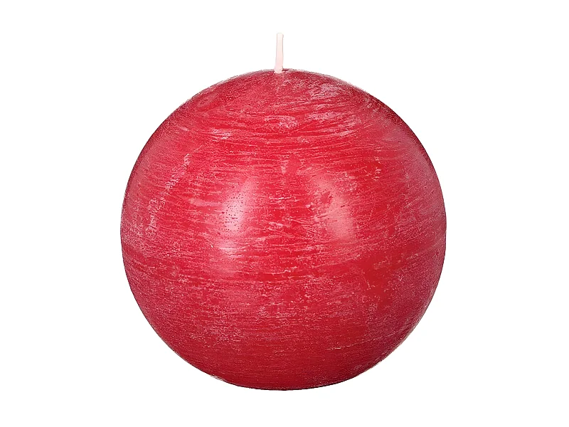 Bougie Boule "Rustic" 10cm Rouge