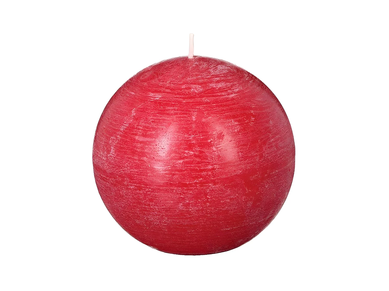 Bougie Boule "Rustic" 10cm Rouge