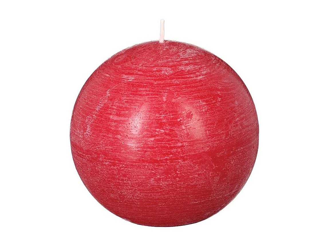 Bougie Boule "Rustic" 10cm Rouge